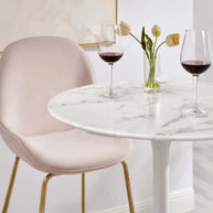 Round Faux Marble Bar Table