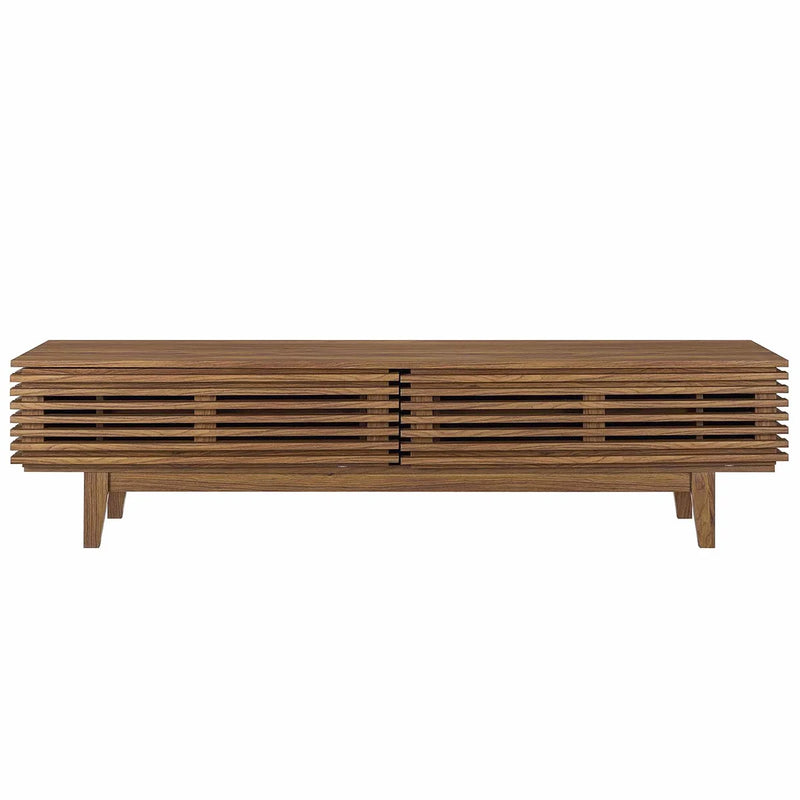 71" Modern Slatted TV Stand with Hidden Storage