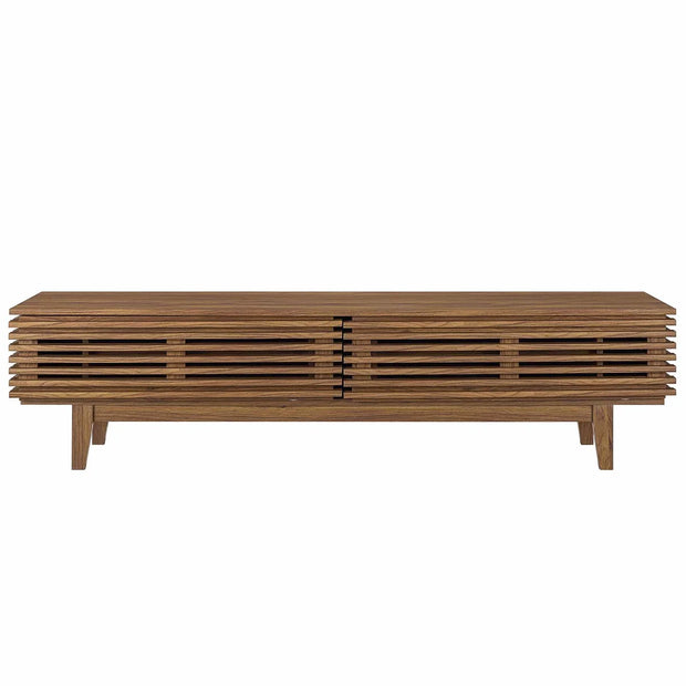 71" Modern Slatted TV Stand with Hidden Storage