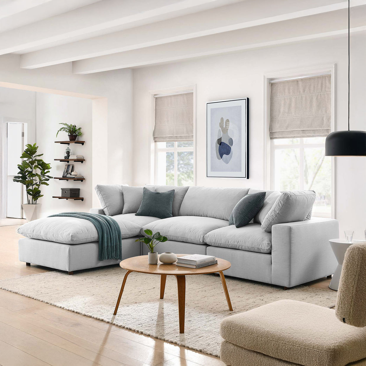 Overstuffed 4 Piece  Modular Sectional