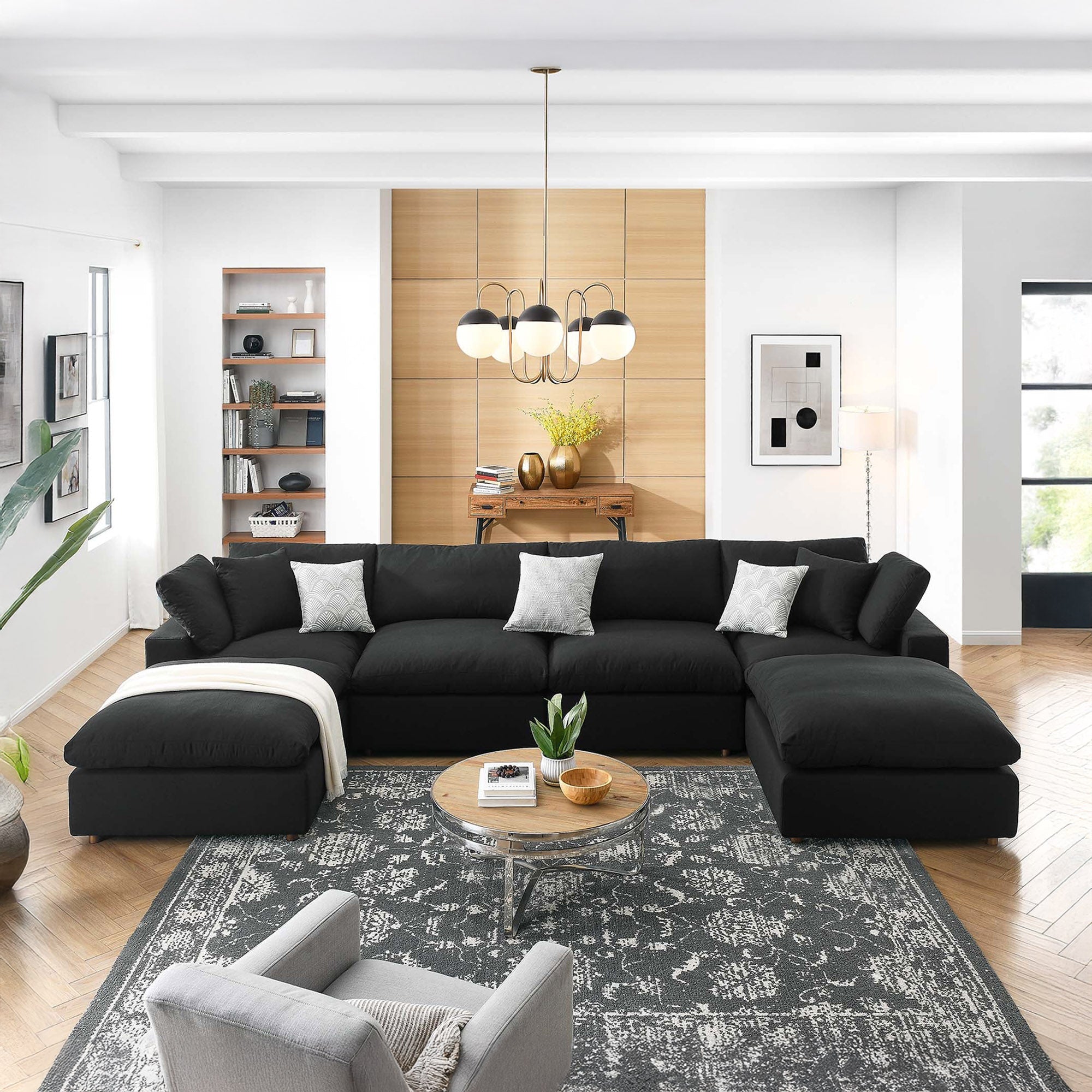 Overstuffed 6 PC Modular Sectional