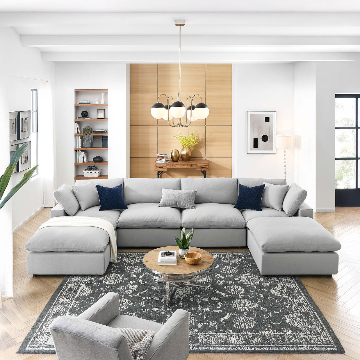 Overstuffed 6 PC Modular Sectional