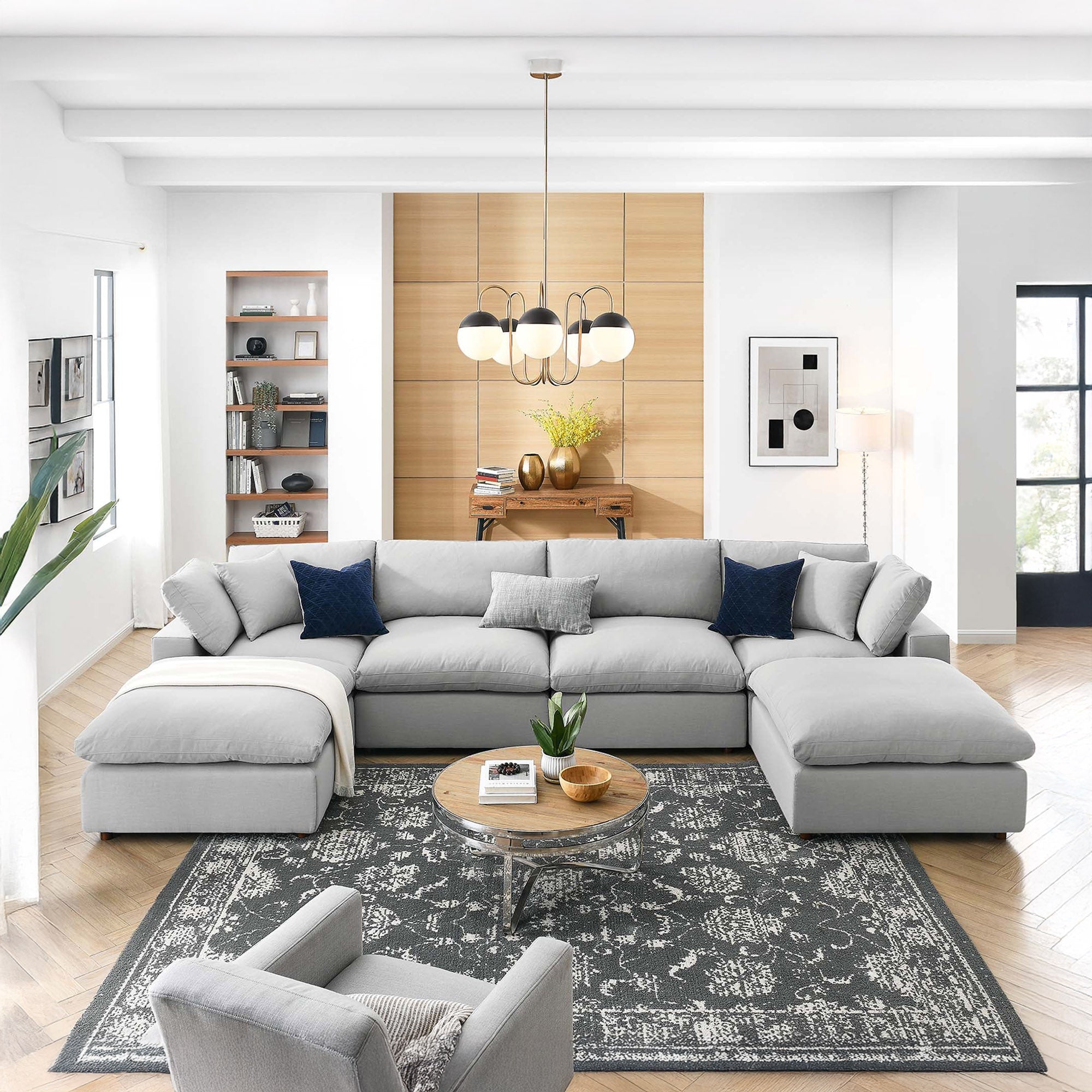 Overstuffed 6 PC Modular Sectional