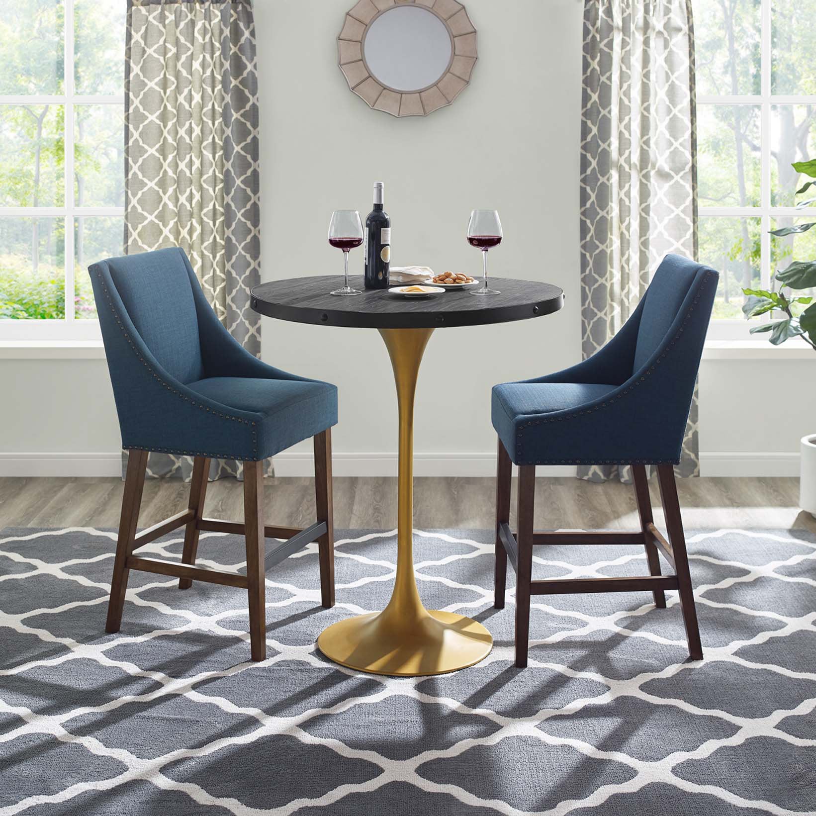 Industrial Modern Black & Gold Bar Table