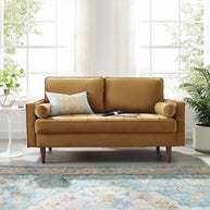Velvet Cognac Loveseat