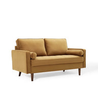 Velvet Cognac Loveseat