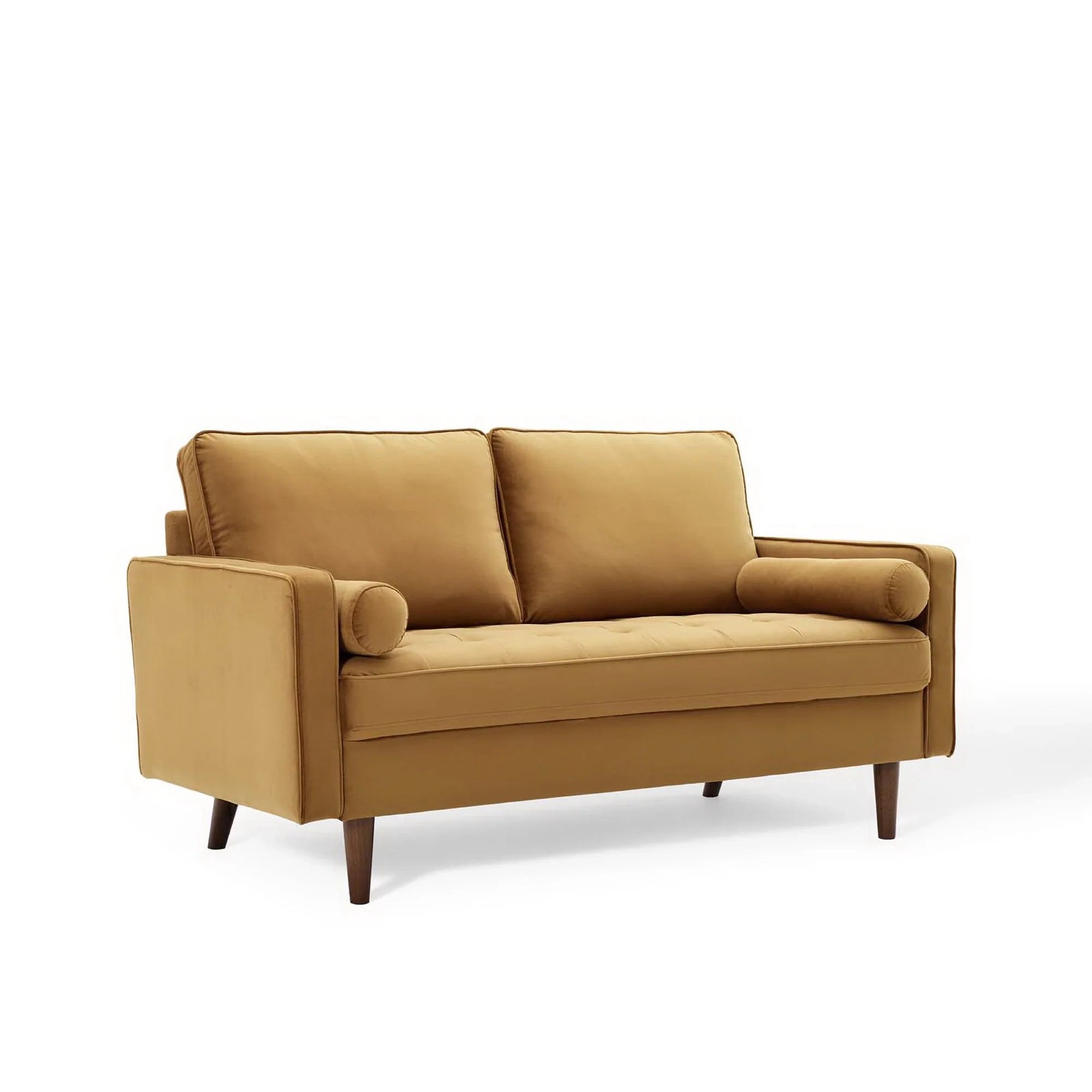 Velvet Cognac Loveseat