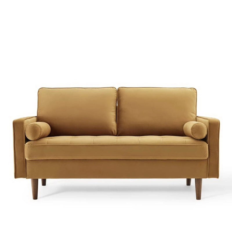 Velvet Cognac Loveseat