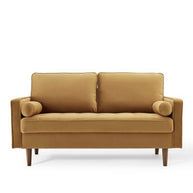 Velvet Cognac Loveseat