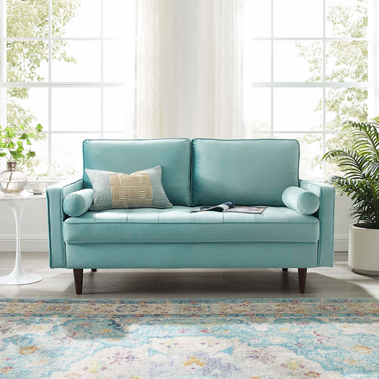 Velvet Cognac Loveseat