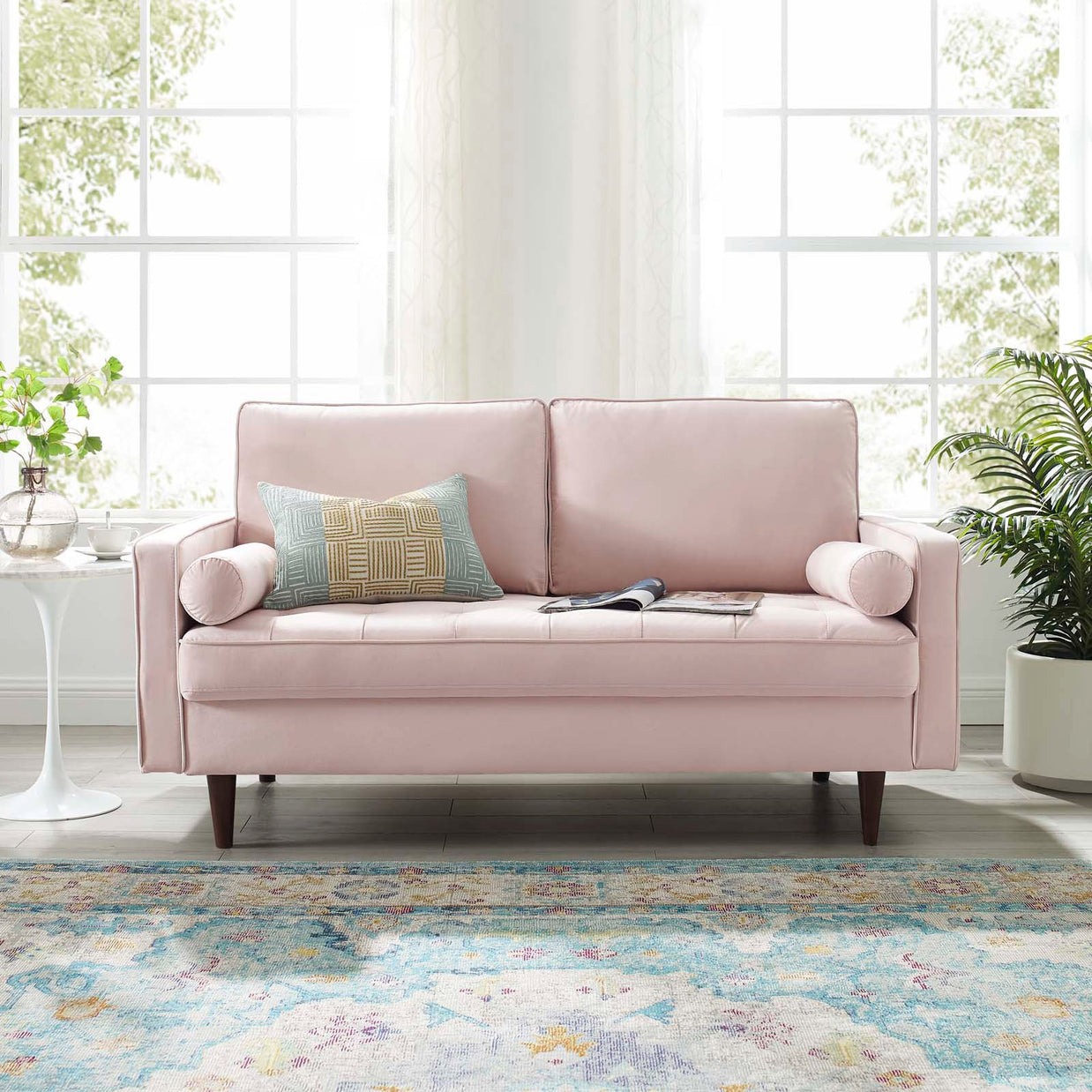 Velvet Cognac Loveseat