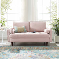 Velvet Cognac Loveseat