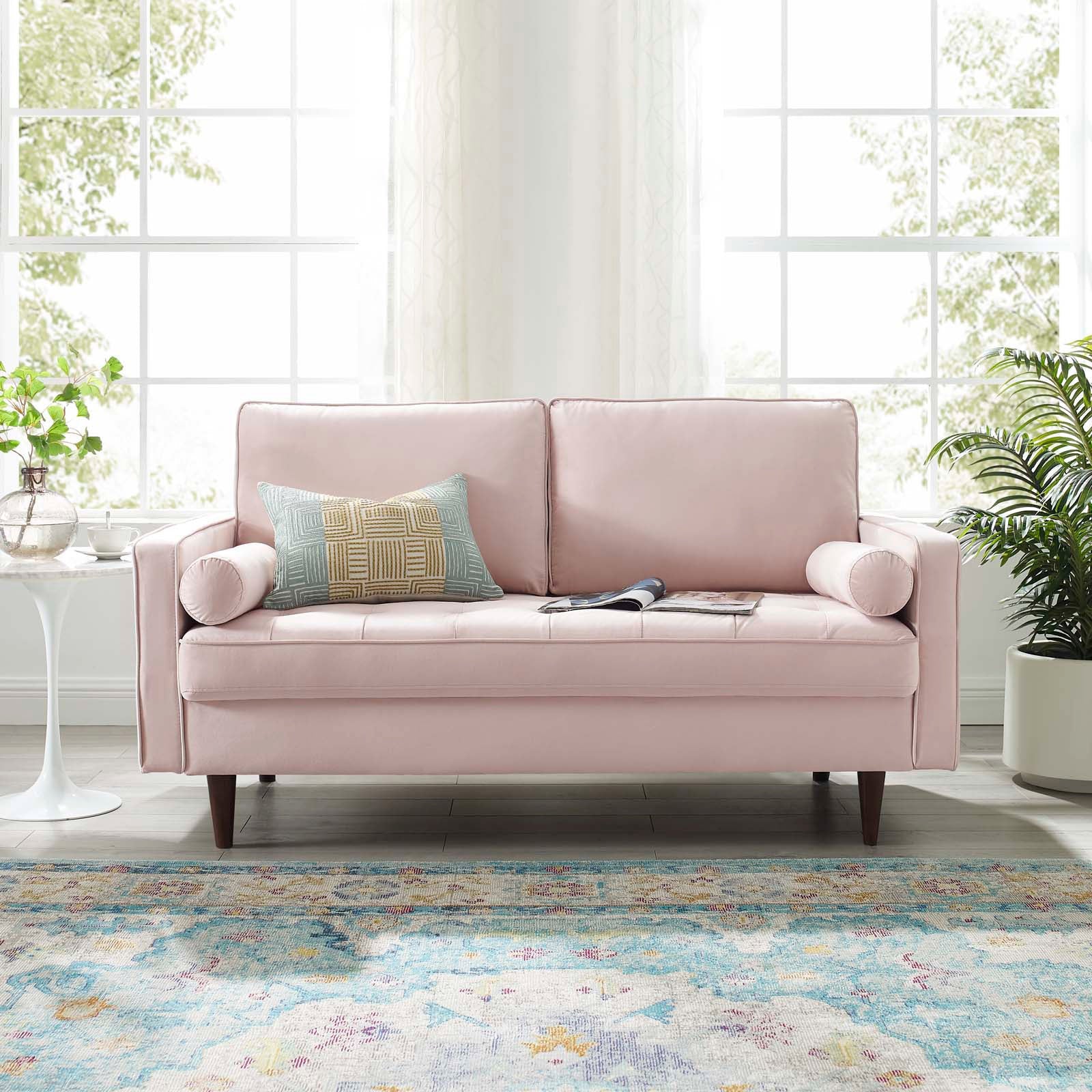 Velvet Cognac Loveseat