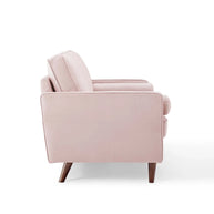 Velvet Cognac Loveseat