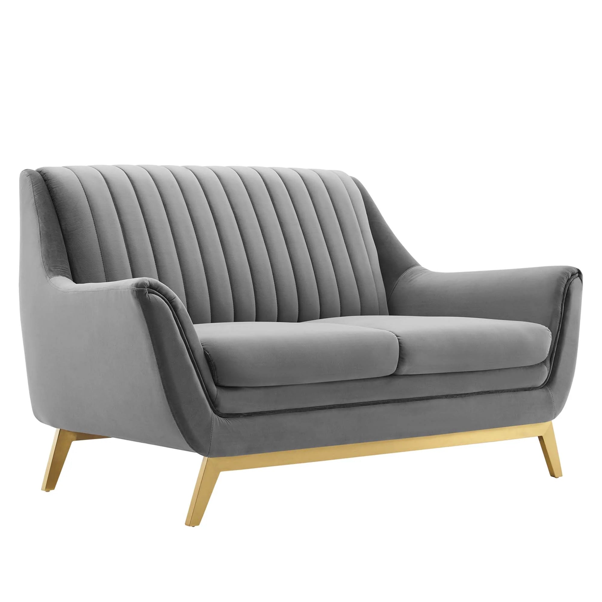 Channel Tufted Performance Velvet Loveseat
