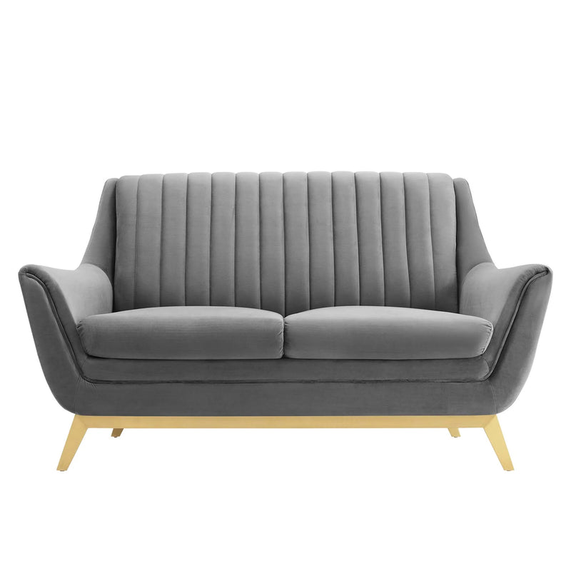 Channel Tufted Performance Velvet Loveseat