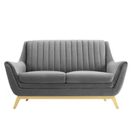 Channel Tufted Performance Velvet Loveseat