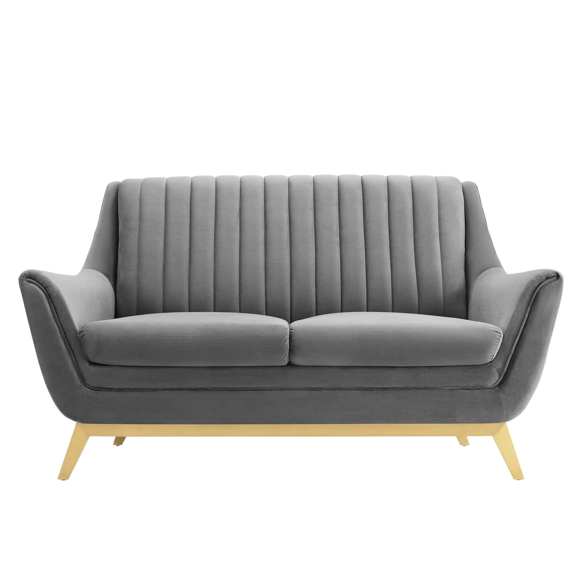 Channel Tufted Performance Velvet Loveseat