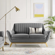 Channel Tufted Performance Velvet Loveseat