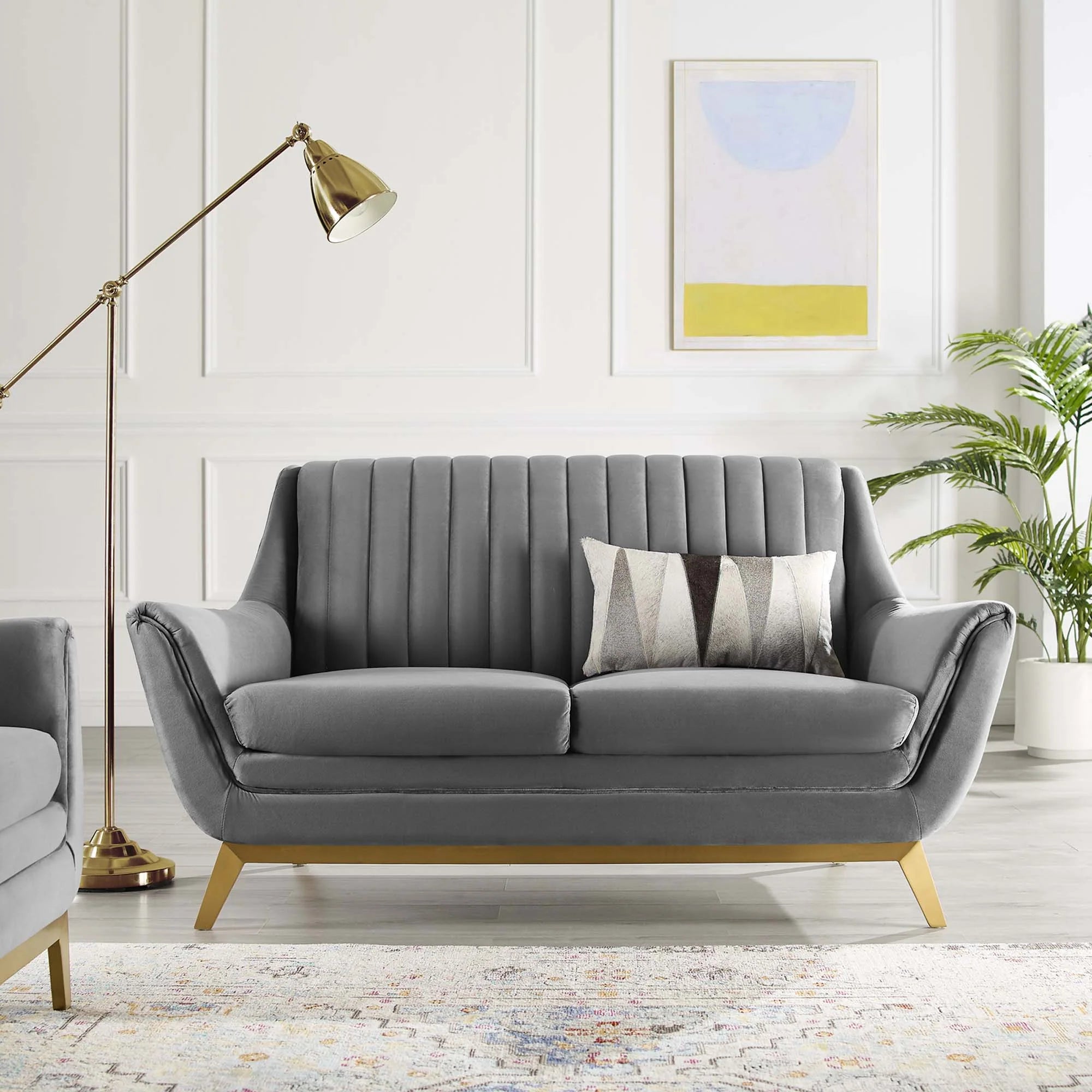 Channel Tufted Performance Velvet Loveseat