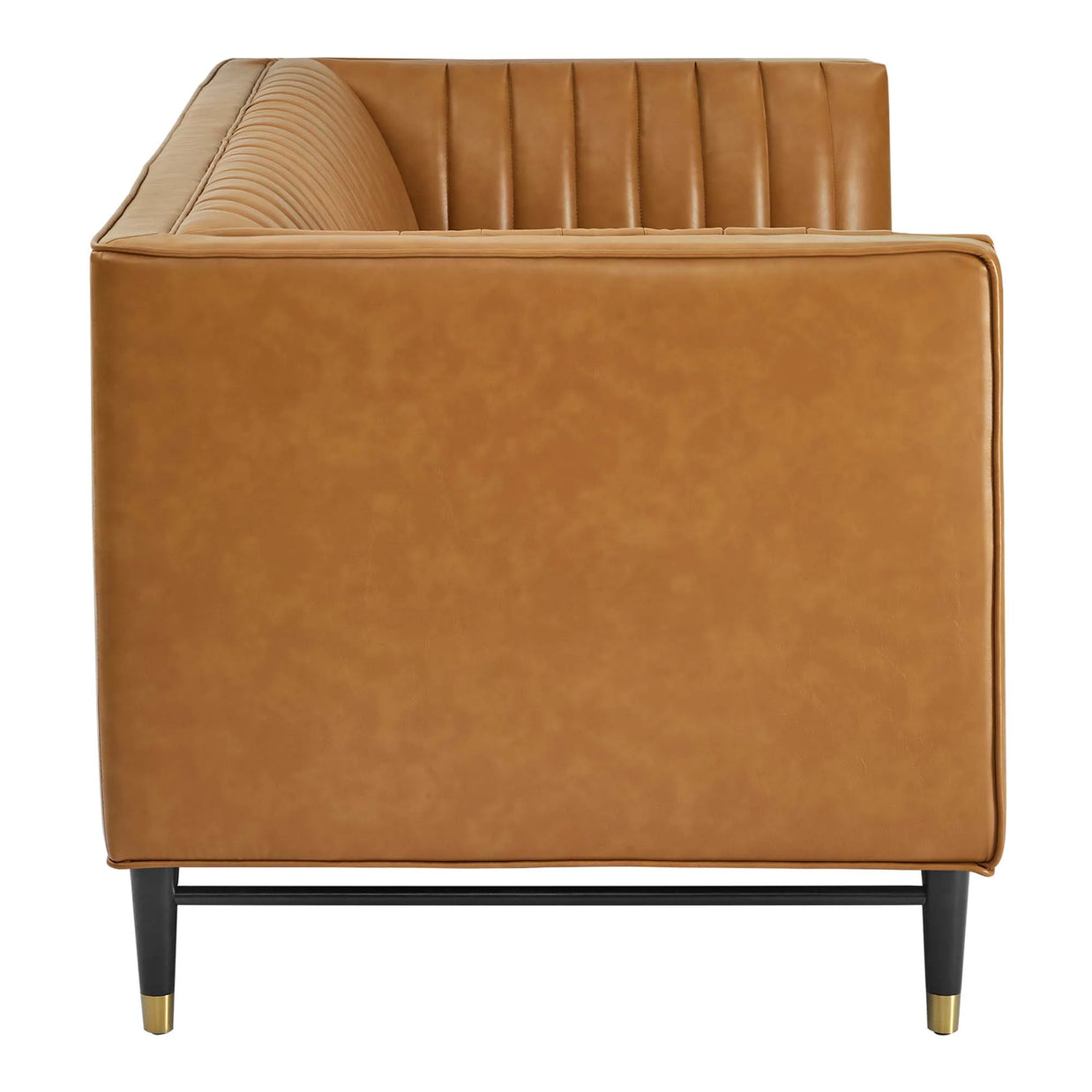 Tufted Vegan Leather Loveseat