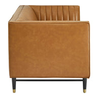 Tufted Vegan Leather Loveseat