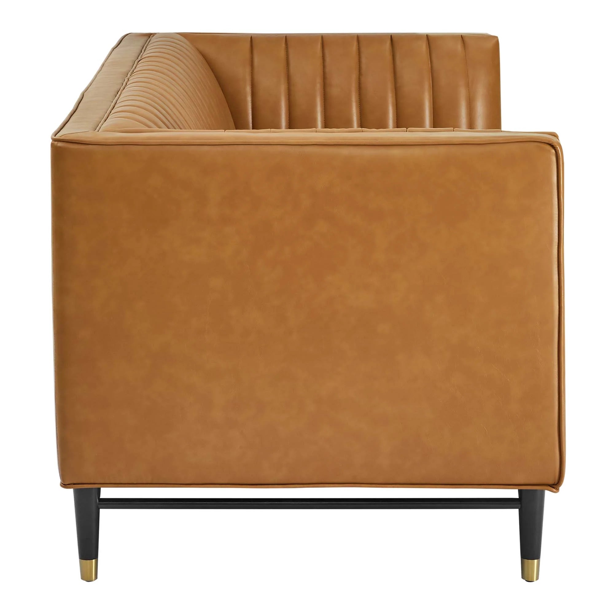 Tufted Vegan Leather Loveseat
