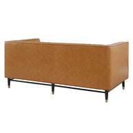 Tufted Vegan Leather Loveseat
