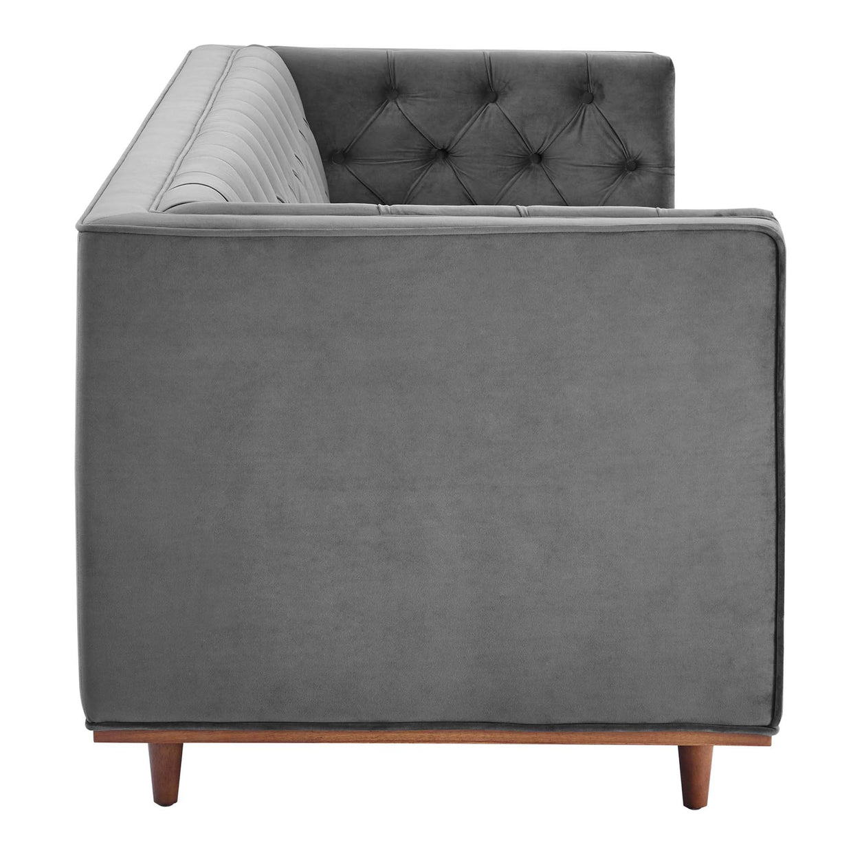Tufted Velvet Gray Sofa