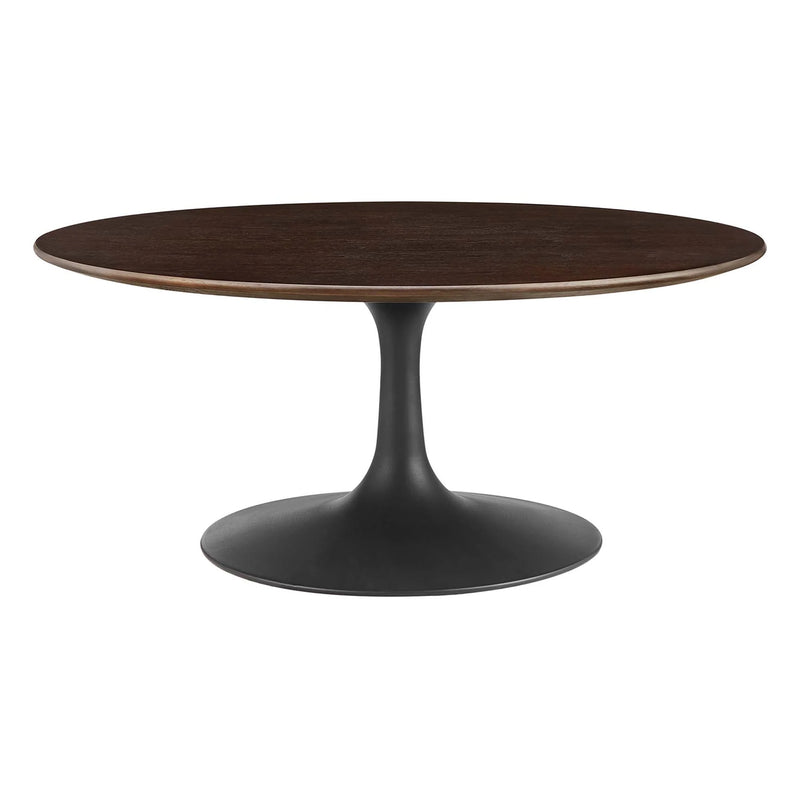 Mid-Century Round Coffee Table with Pedestal Base