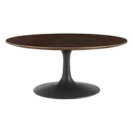 Mid-Century Round Coffee Table with Pedestal Base