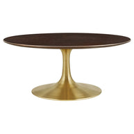 Mid-Century Round Coffee Table with Pedestal Base