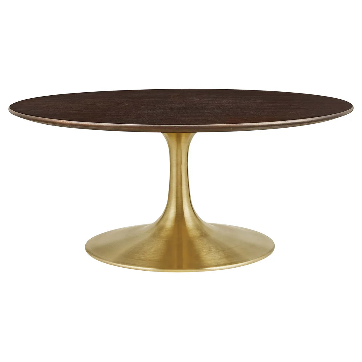Mid-Century Round Coffee Table with Pedestal Base