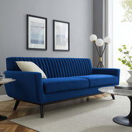 Tufted Velvet Teal Sofa