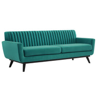Tufted Velvet Teal Sofa