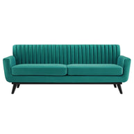 Tufted Velvet Teal Sofa