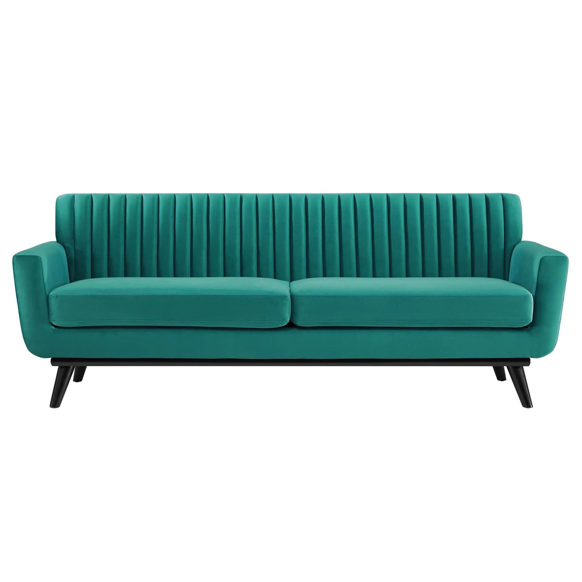 Tufted Velvet Teal Sofa