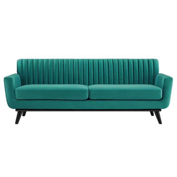 Tufted Velvet Teal Sofa
