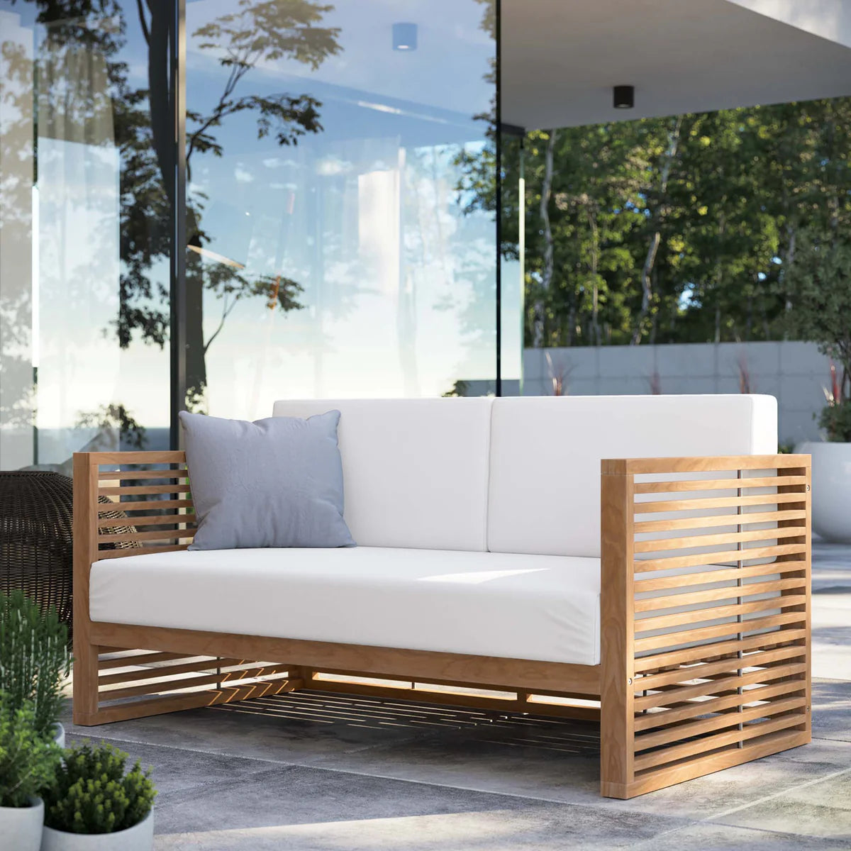 Grade A Teak Wood Outdoor Patio Loveseat