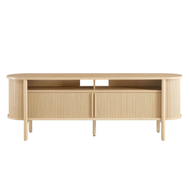 71" Curved Fluted Mid-Century Modern TV Stand