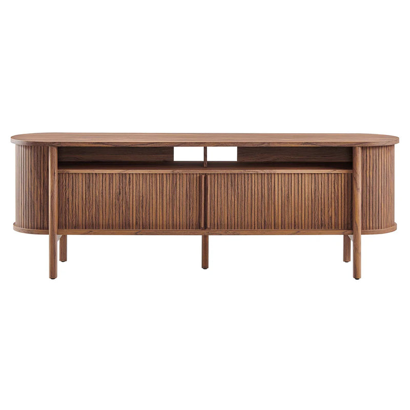 71" Curved Fluted Mid-Century Modern TV Stand