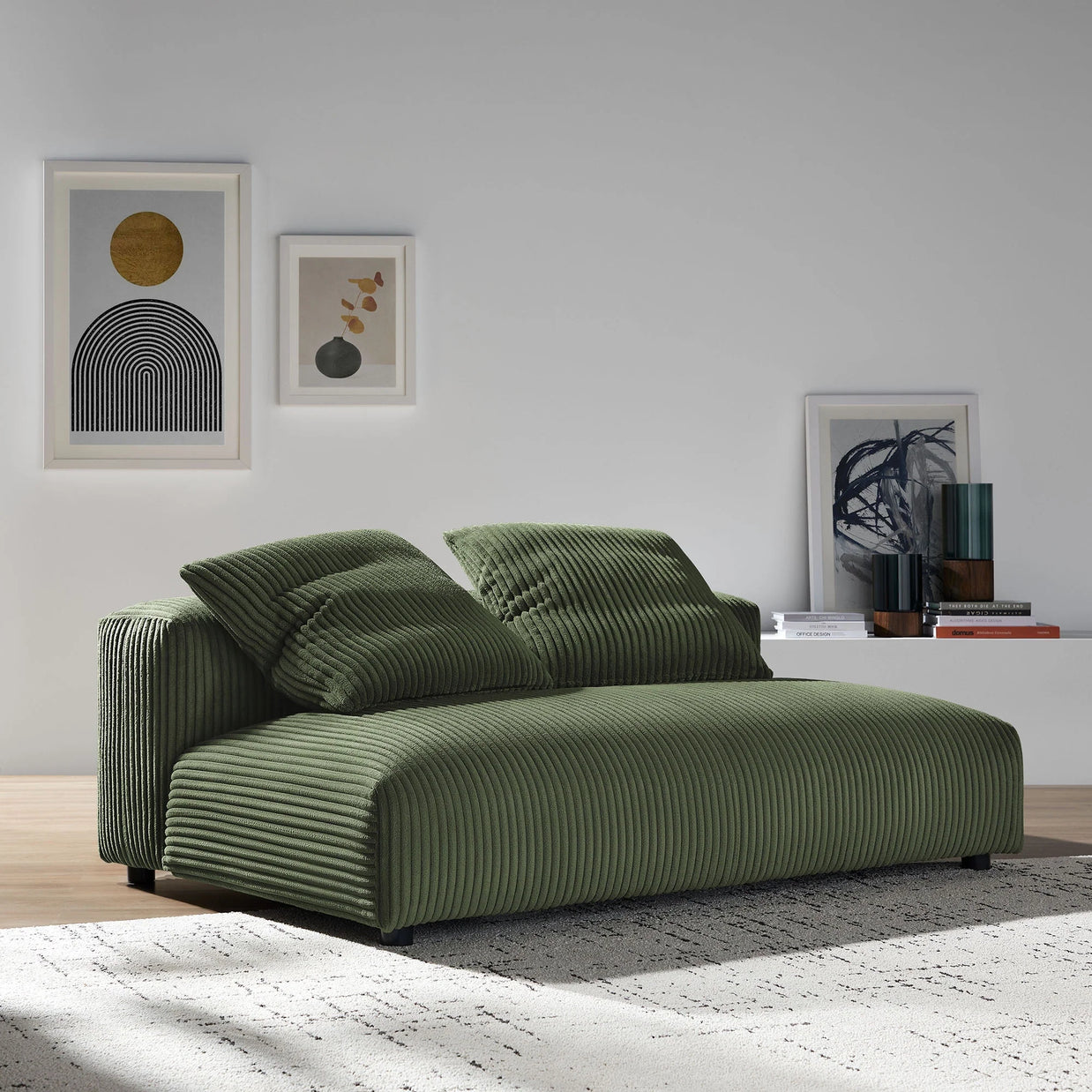 Modular Upholstered Armless Loveseat