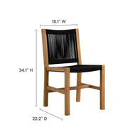 5-Piece Outdoor Teak & Rope Dining Set