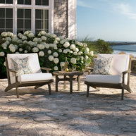 3-Piece Outdoor Teak Wood Lounge Chair & Side Table Set