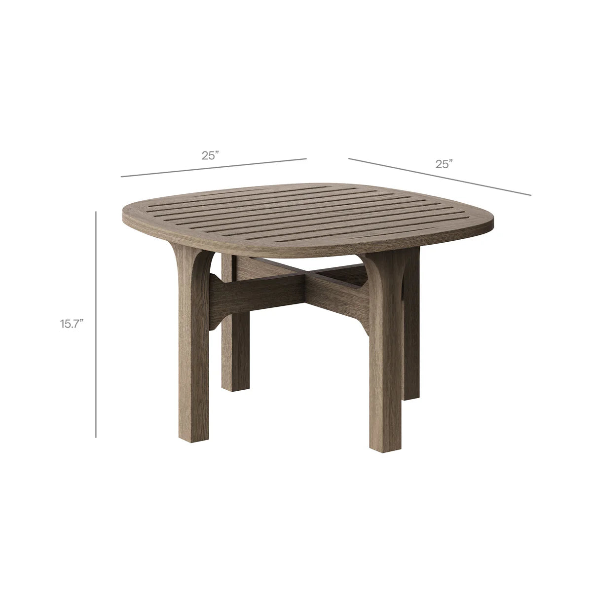 3-Piece Outdoor Teak Wood Lounge Chair & Side Table Set