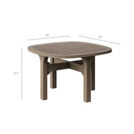3-Piece Outdoor Teak Wood Lounge Chair & Side Table Set