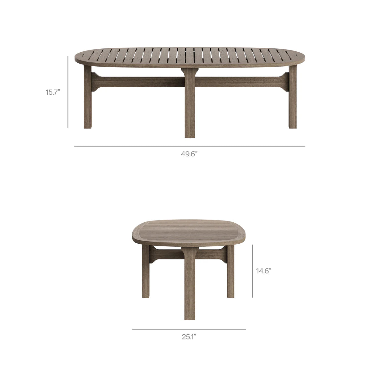 4-Piece Outdoor Teak Patio Conversation Set – Weathered Gray