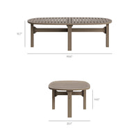 4-Piece Outdoor Teak Patio Conversation Set – Weathered Gray