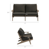 4-Piece Outdoor Teak Patio Conversation Set – Weathered Gray