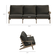 4-Piece Outdoor Teak Patio Conversation Set – Weathered Gray